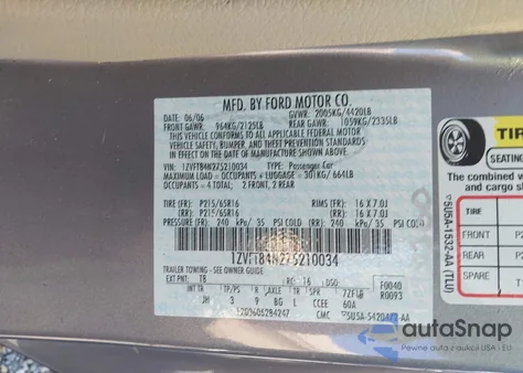 2007 Ford Mustang from USA, damaged, VIN 1ZVFT84N275210034